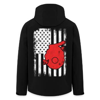 4th of July USA Beekeeping - Men’s Recycled Softshell Jacket by Stanley/Stella - black - Back - AI Model Male 185 light (185cm)
