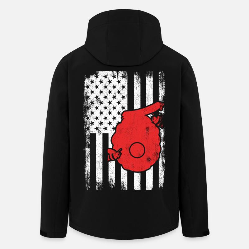 4 juillet USA Apiculture - Veste softshell homme en polyester recyclé Stanley/Stella - noir