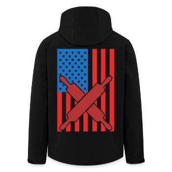 4th of July USA Baking - Men’s Recycled Softshell Jacket by Stanley/Stella - black - Back - AI Model Male 185 light (185cm)