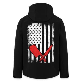 4. Juli USA Metzger - Recycelte Männer Softshell-Jacke von Stanley/Stella - Schwarz - Hinten - AI Model Male 185 light (185cm)