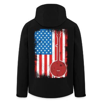 Banjo 4. Juli USA - Recycelte Männer Softshell-Jacke von Stanley/Stella - Schwarz - Hinten - AI Model Male 185 light (185cm)