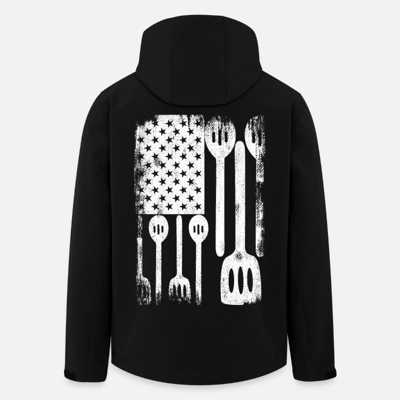 4. Juli USA Kochen - Recycelte Männer Softshell-Jacke von Stanley/Stella - Schwarz
