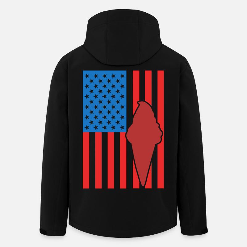 Eiscreme US Flagge - Recycelte Männer Softshell-Jacke von Stanley/Stella - Schwarz