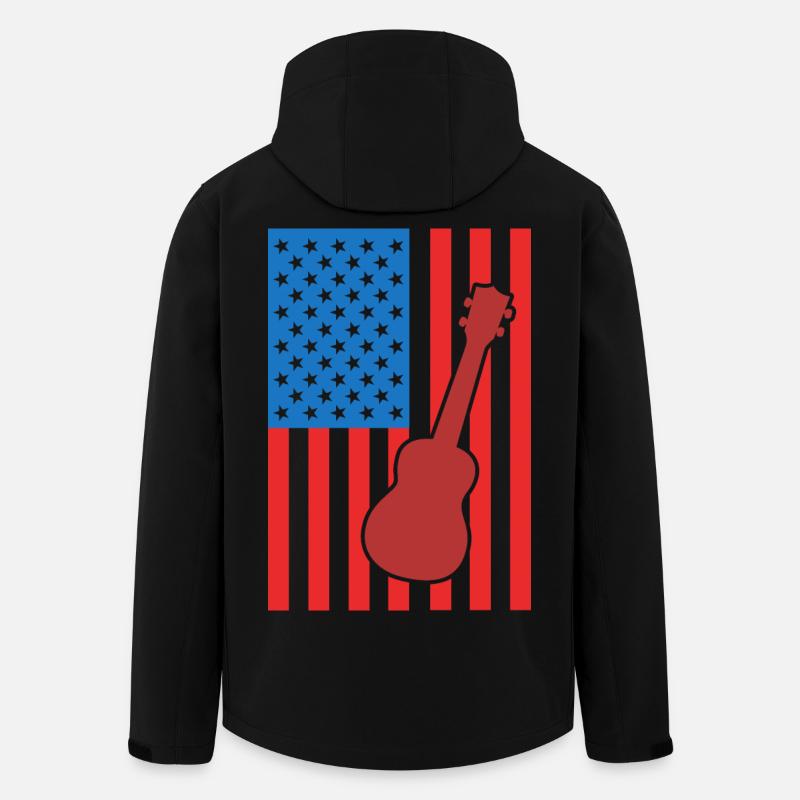 Ukulele USA Flag - Men’s Recycled Softshell Jacket by Stanley/Stella - black
