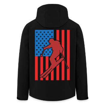 Ski Drapeau des États-Unis - Veste softshell homme en polyester recyclé Stanley/Stella - noir - Dos - AI Model Male 185 light (185cm)