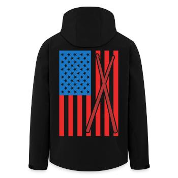 Patriotic U.S. drummer - Men’s Recycled Softshell Jacket by Stanley/Stella - black - Back - AI Model Male 185 light (185cm)