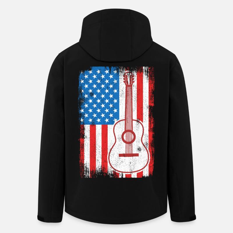 Guitariste de U.S. Flag - Veste softshell homme en polyester recyclé Stanley/Stella - noir