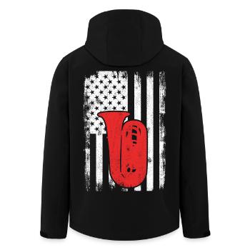 4th of July USA Tuba - Men’s Recycled Softshell Jacket by Stanley/Stella - black - Back - AI Model Male 185 light (185cm)