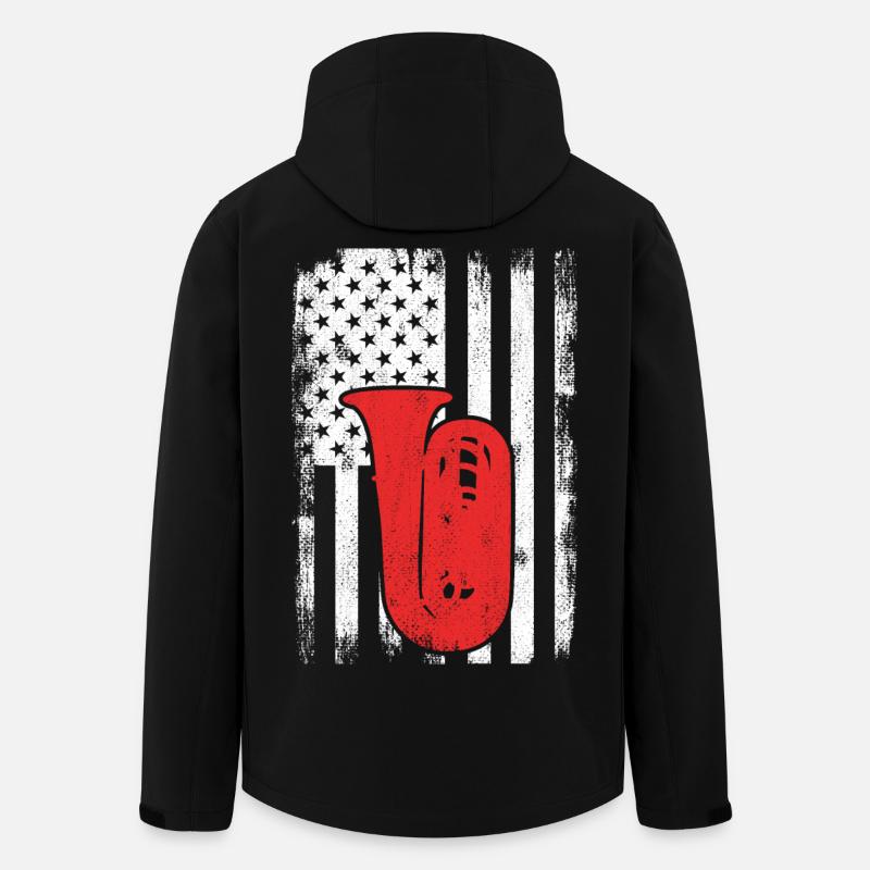 4 juillet USA Tuba - Veste softshell homme en polyester recyclé Stanley/Stella - noir