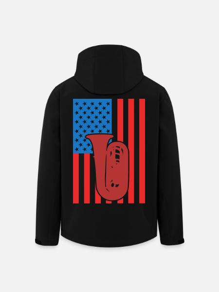 Tuba USA Drapeau - Veste softshell homme en polyester recyclé Stanley/Stella - noir
