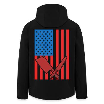 Metzger USA Flagge - Recycelte Männer Softshell-Jacke von Stanley/Stella - Schwarz - Hinten - AI Model Male 185 light (185cm)