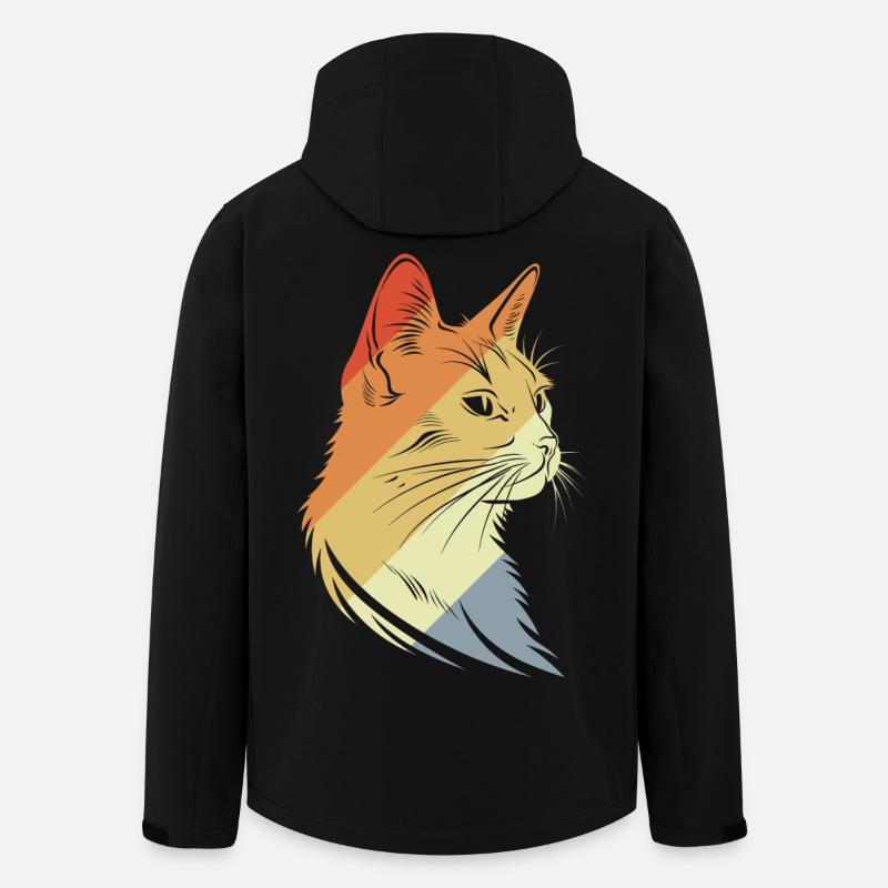 Retro Cats Graphic - Men’s Recycled Softshell Jacket by Stanley/Stella - black
