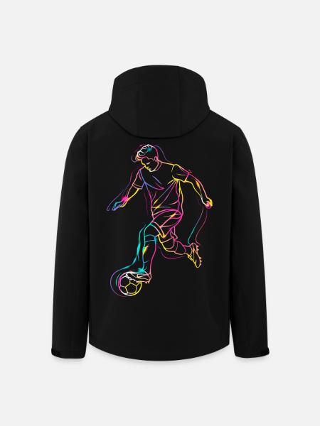 Soccer Player Line Art - Men’s Recycled Softshell Jacket by Stanley/Stella - black