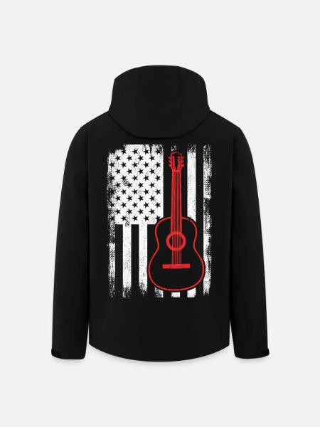 4th of July Guitar United States - Men’s Recycled Softshell Jacket by Stanley/Stella - black