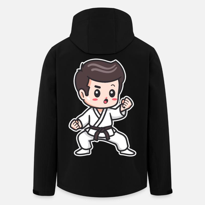 Dessin de karaté garçon - Veste softshell homme en polyester recyclé Stanley/Stella - noir