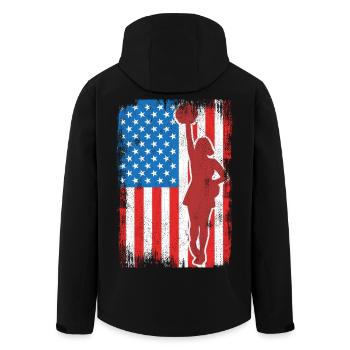 USA Patriotic Cheerleader - Men’s Recycled Softshell Jacket by Stanley/Stella - black - Back - AI Model Male 185 light (185cm)