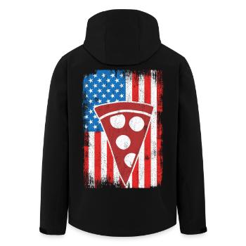 4. Juli US Pizza - Recycelte Männer Softshell-Jacke von Stanley/Stella - Schwarz - Hinten - AI Model Male 185 light (185cm)