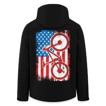 4th of July USA MTB - Men’s Recycled Softshell Jacket by Stanley/Stella - black - Back - AI Model Male 185 light (185cm)
