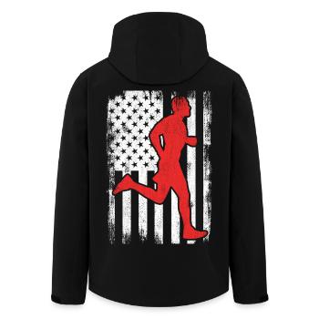 Patriotic US runner - Men’s Recycled Softshell Jacket by Stanley/Stella - black - Back - AI Model Male 185 light (185cm)