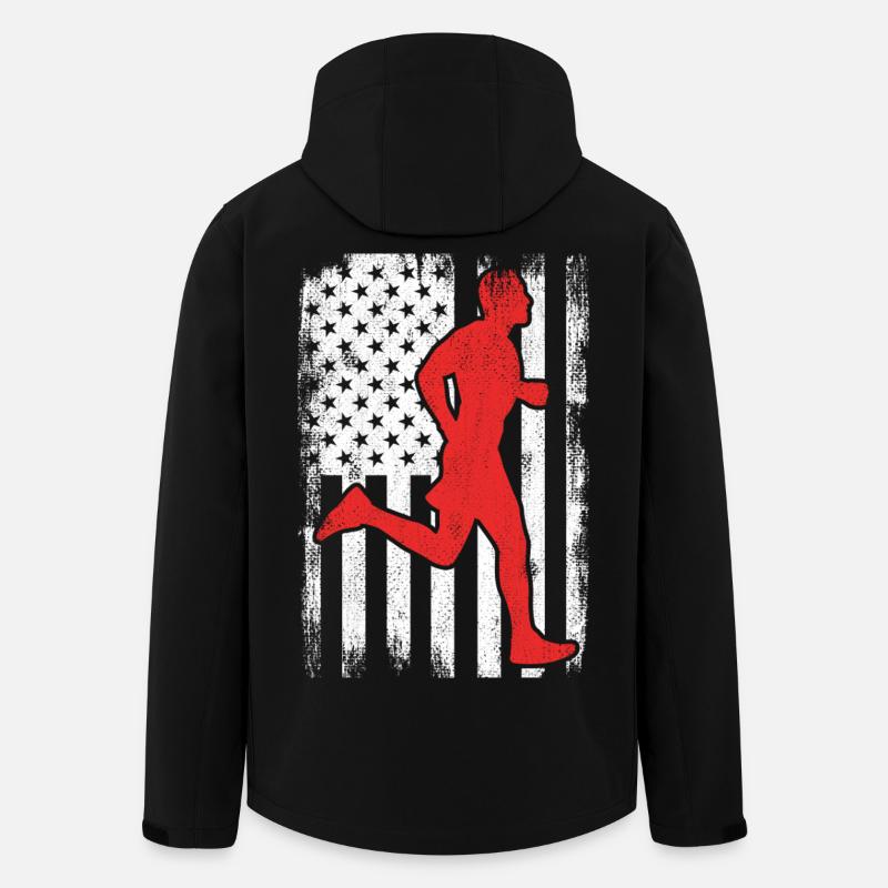 Patriotic US runner - Men’s Recycled Softshell Jacket by Stanley/Stella - black