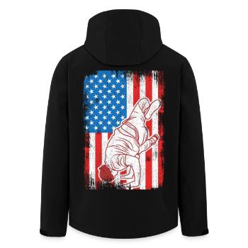 4th of July USA Breakdance - Men’s Recycled Softshell Jacket by Stanley/Stella - black - Back - AI Model Male 185 light (185cm)
