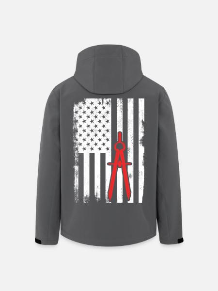 Architecture USA Drapeau - Veste softshell homme en polyester recyclé Stanley/Stella - noir