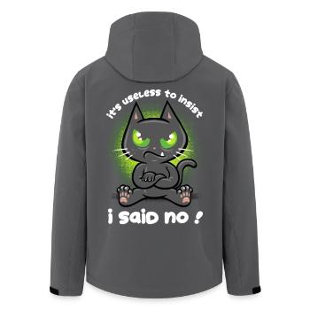 Störrische Katze - Recycelte Männer Softshell-Jacke von Stanley/Stella - Anthrazit - Hinten - AI Model Male 185 light (185cm)