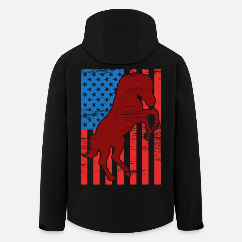 US Flag Riding - Men’s Recycled Softshell Jacket by Stanley/Stella - black