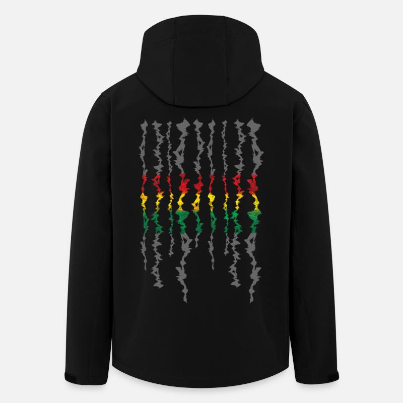 Ruban Rasta Rayures Niveaux de Gris - Veste softshell homme en polyester recyclé Stanley/Stella - noir