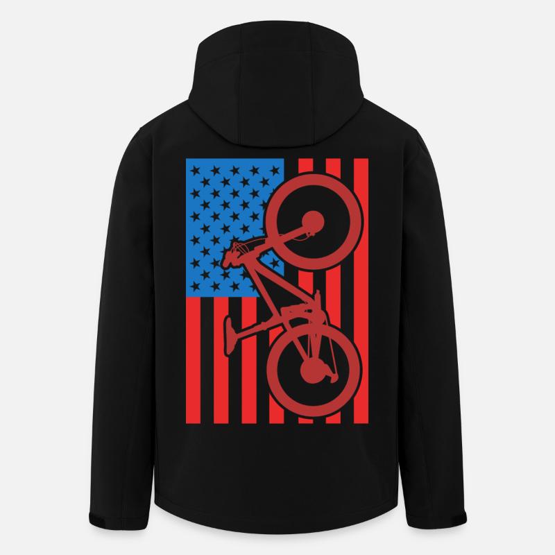 Drapeau du VTT des États-Unis - Veste softshell homme en polyester recyclé Stanley/Stella - noir