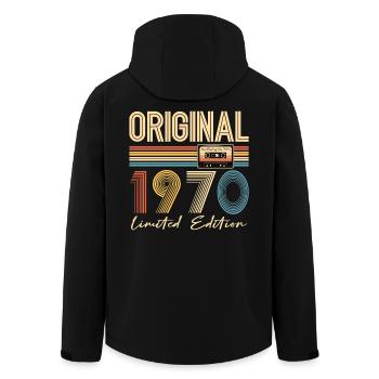 55th Birthday 55th Anniversary Original 1970 - Men’s Recycled Softshell Jacket by Stanley/Stella - black - Back - AI Model Male 185 light (185cm)