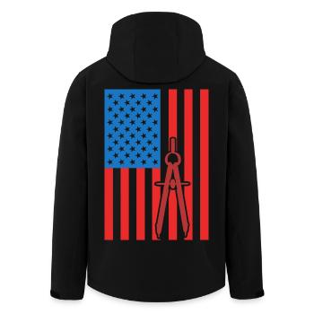 4th of July USA Architecture - Men’s Recycled Softshell Jacket by Stanley/Stella - black - Back - AI Model Male 185 light (185cm)