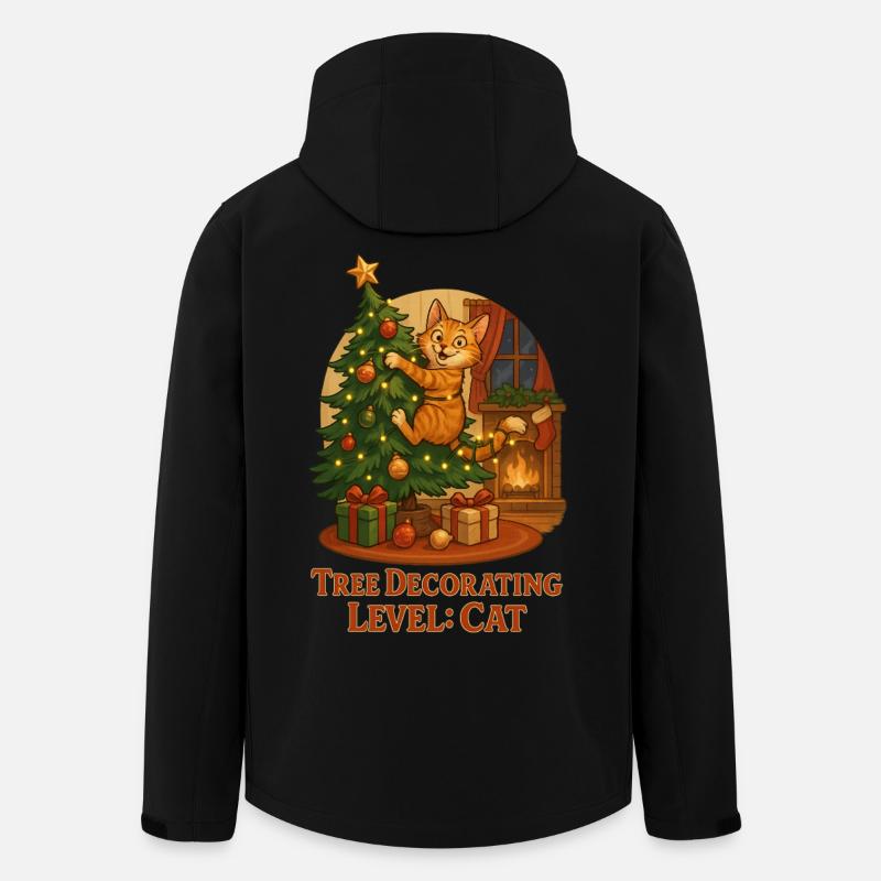 Kater schmückt Weihnachtsbaum - Recycelte Männer Softshell-Jacke von Stanley/Stella - Schwarz