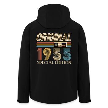 Gamer 70th Birthday 70th Anniversary Original 1955 - Men’s Recycled Softshell Jacket by Stanley/Stella - black - Back - AI Model Male 185 light (185cm)