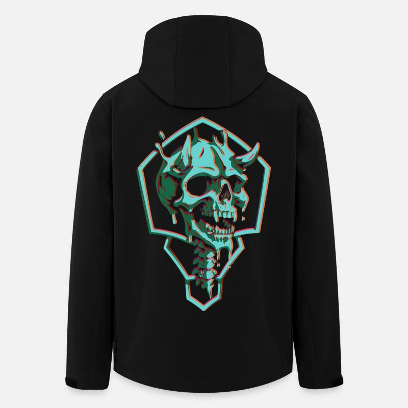 Neon Totenschädel im Sechseck - Recycelte Männer Softshell-Jacke von Stanley/Stella - Schwarz