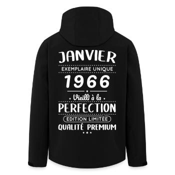 60th Anniversary - January 1966 Perfection - Men’s Recycled Softshell Jacket by Stanley/Stella - black - Back - AI Model Male 185 light (185cm)