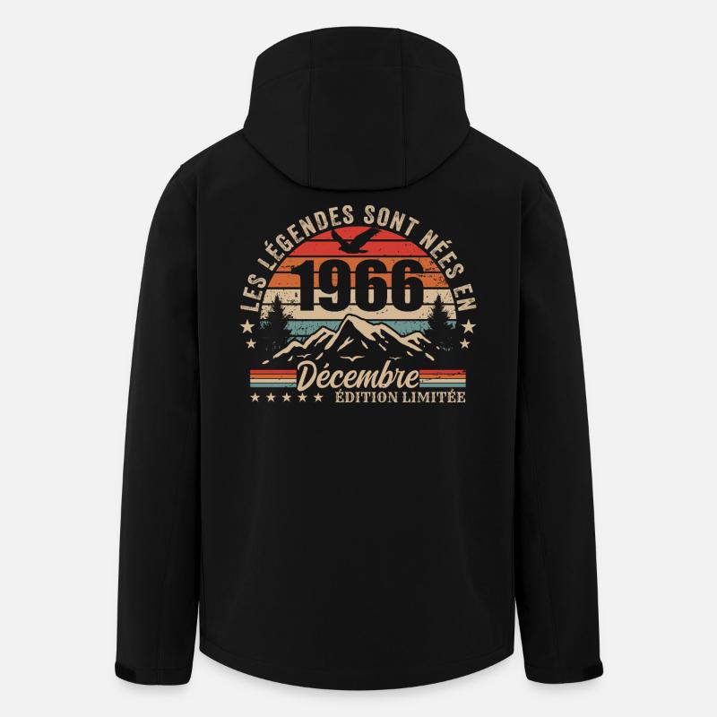 Retro Dezember 1966 – 59. Jubiläumsgeschenk - Recycelte Männer Softshell-Jacke von Stanley/Stella - Schwarz