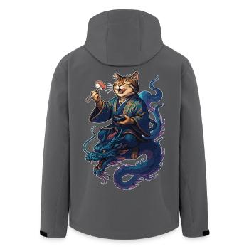 Sushi Cat Tiger Kimono Dragon Gift - Men’s Recycled Softshell Jacket by Stanley/Stella - anthracite - Back - AI Model Male 185 light (185cm)
