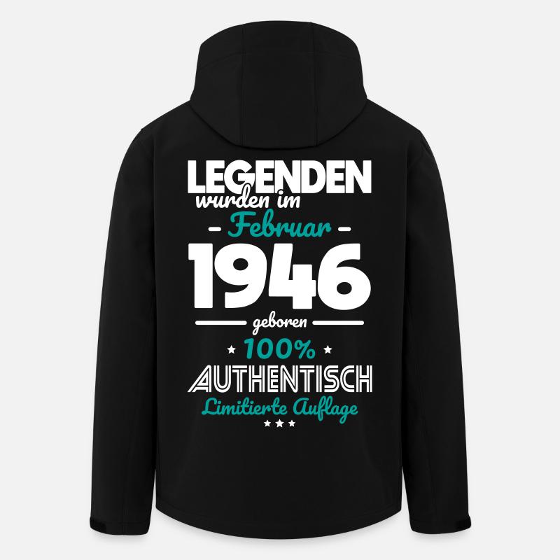 80. Geburtstag - Legenden wurden im Februar 1946 - Recycelte Männer Softshell-Jacke von Stanley/Stella - Schwarz