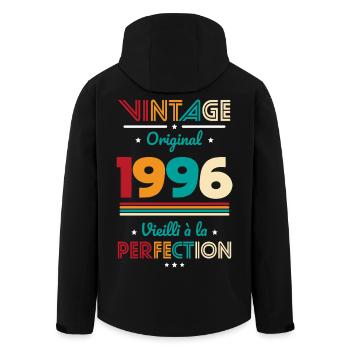 1996 – Vintage – Vieilli à la perfection - Veste softshell homme en polyester recyclé Stanley/Stella - noir - Dos - AI Model Male 185 light (185cm)