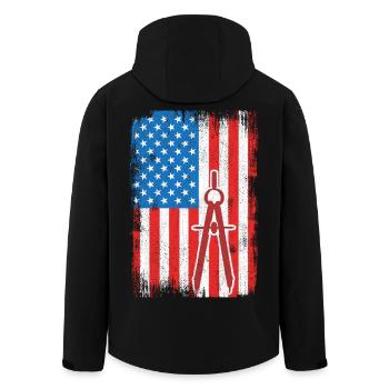 USA Patriotischer Architekt - Recycelte Männer Softshell-Jacke von Stanley/Stella - Schwarz - Hinten - AI Model Male 185 light (185cm)