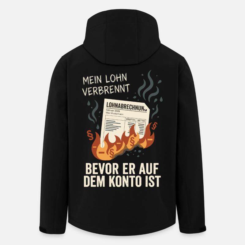 Mon salaire brûle - Veste softshell homme en polyester recyclé Stanley/Stella - noir
