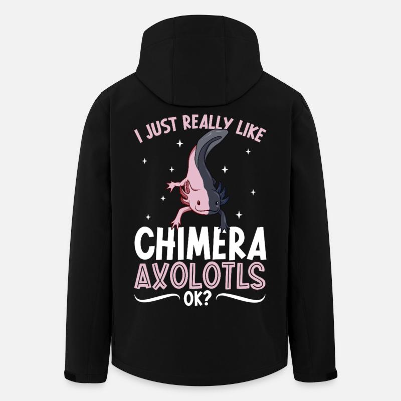 J’adore mon axolotl Chimère - Veste softshell homme en polyester recyclé Stanley/Stella - noir