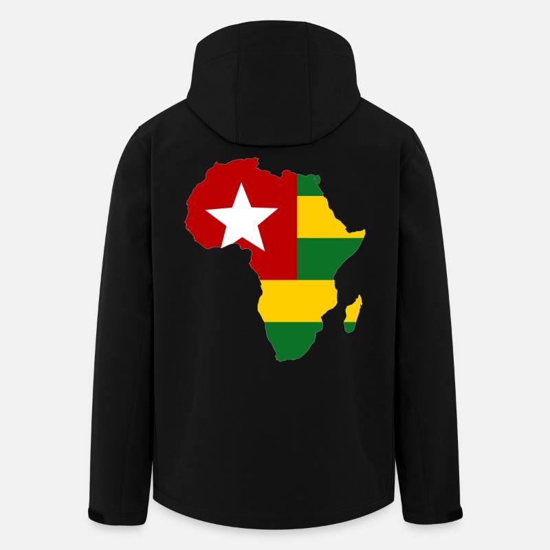 Togo_Flagge_Afrika - Veste softshell homme en polyester recyclé Stanley/Stella - noir