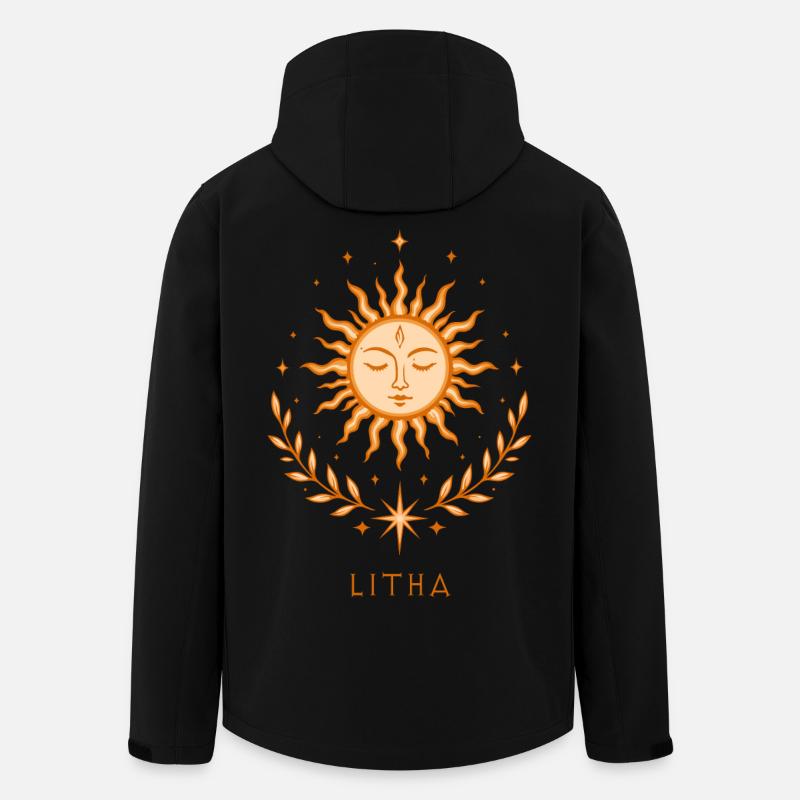 Litha Sun – Spiritual Boho Motif - Men’s Recycled Softshell Jacket by Stanley/Stella - black