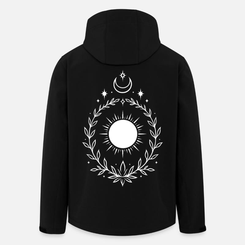 Mittsommer Sonne – Mond und Stern Symbol - Recycelte Männer Softshell-Jacke von Stanley/Stella - Schwarz