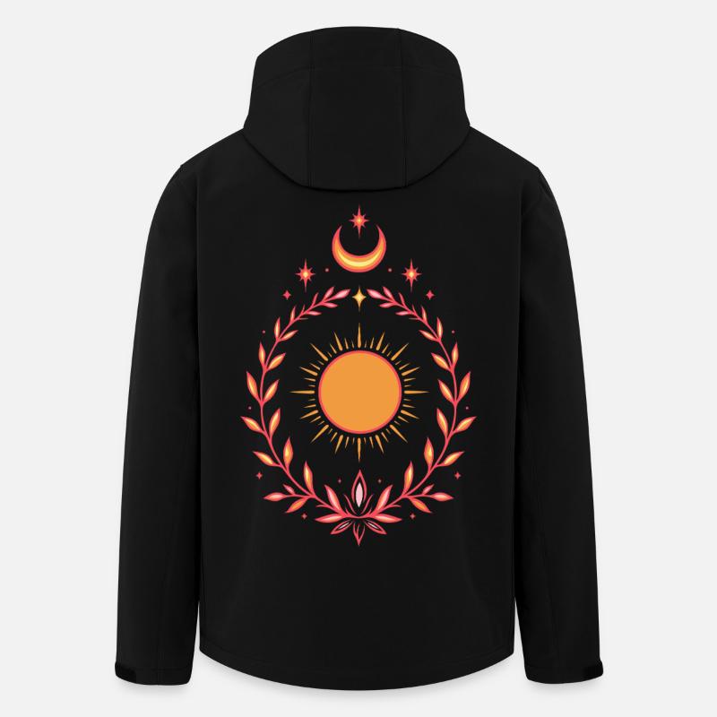 Mittsommer Sonne – Boho Litha Design - Recycelte Männer Softshell-Jacke von Stanley/Stella - Schwarz