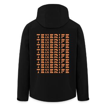 Tenerife Grid Pattern - Men’s Recycled Softshell Jacket by Stanley/Stella - black - Back - AI Model Male 185 light (185cm)