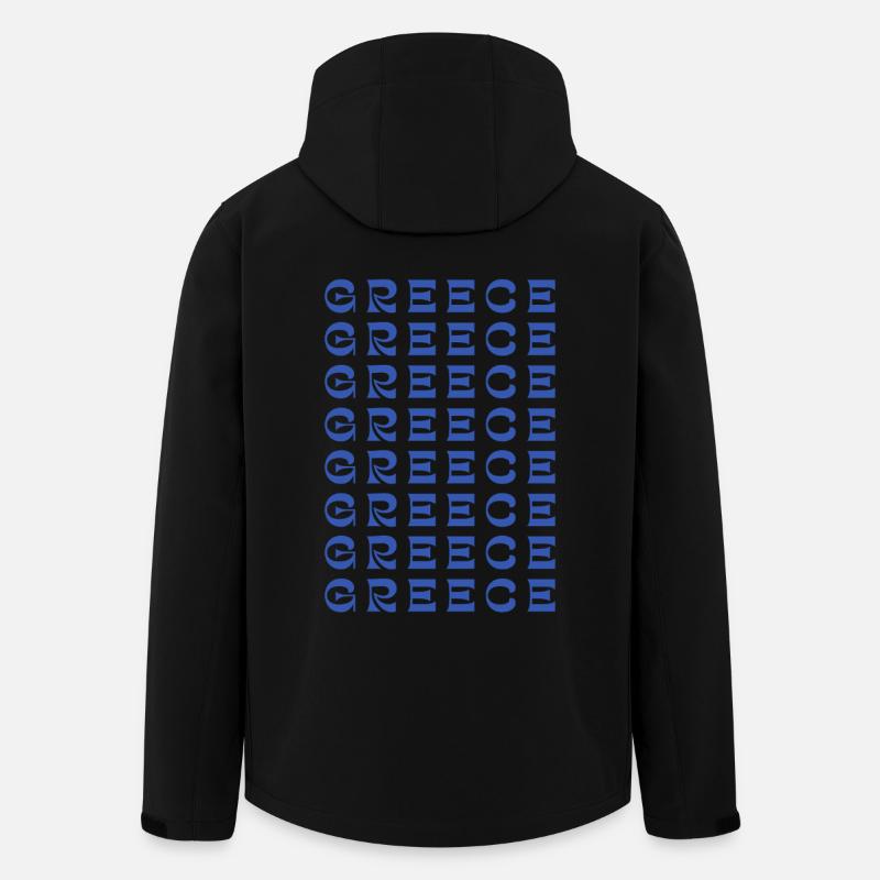 Greece Grid Blue Typography - Men’s Recycled Softshell Jacket by Stanley/Stella - black