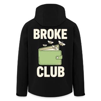 Broke Club Leeres Portemonnaie - Recycelte Männer Softshell-Jacke von Stanley/Stella - Schwarz - Hinten - AI Model Male 185 light (185cm)